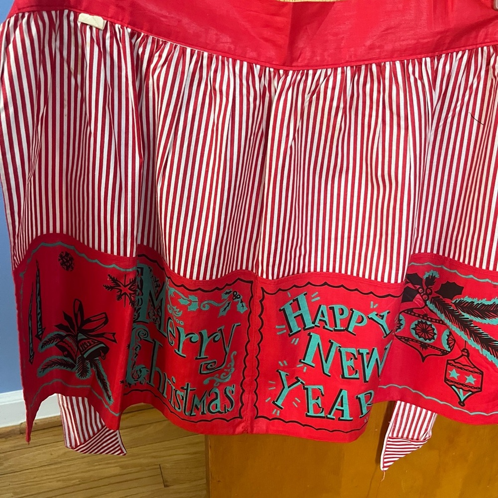 Festive Red and White Christmas Apron